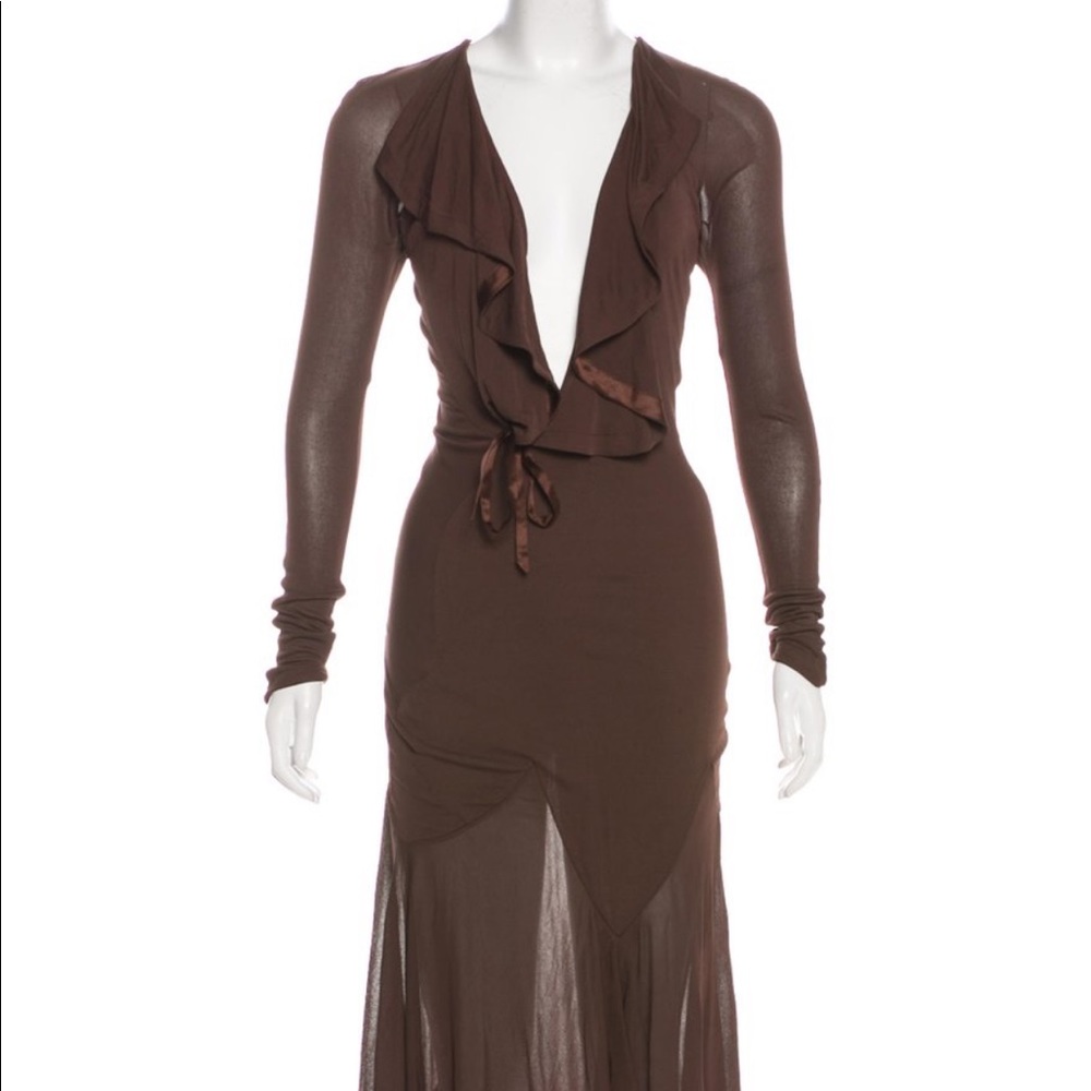 Long Sleeve Midi Dress - Yves Saint Laurent